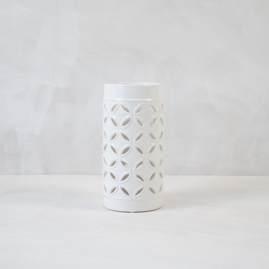 White Cylinder Moroccan Vase