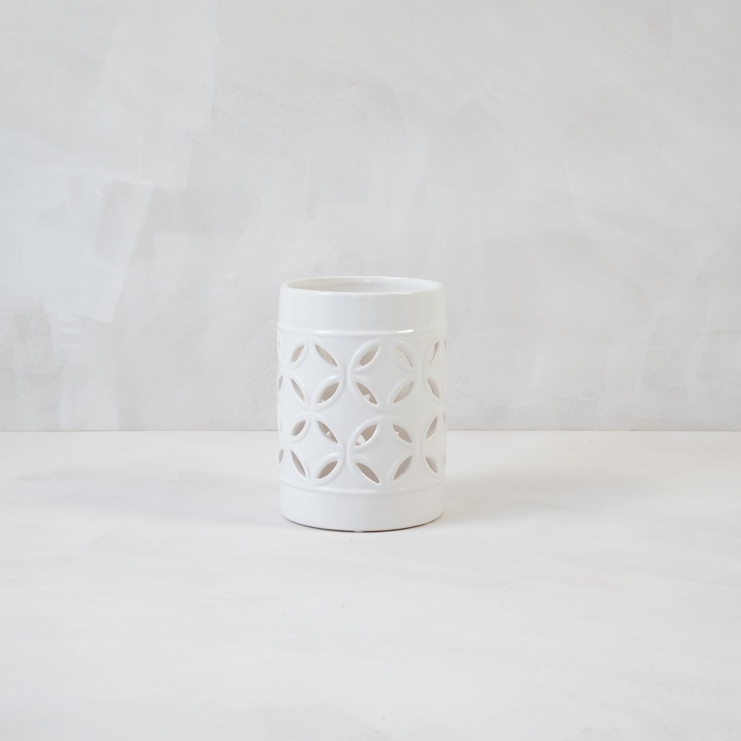 White Cylinder Moroccan Vase