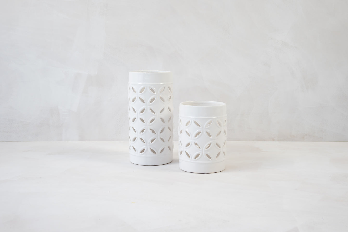 White Cylinder Moroccan Vase