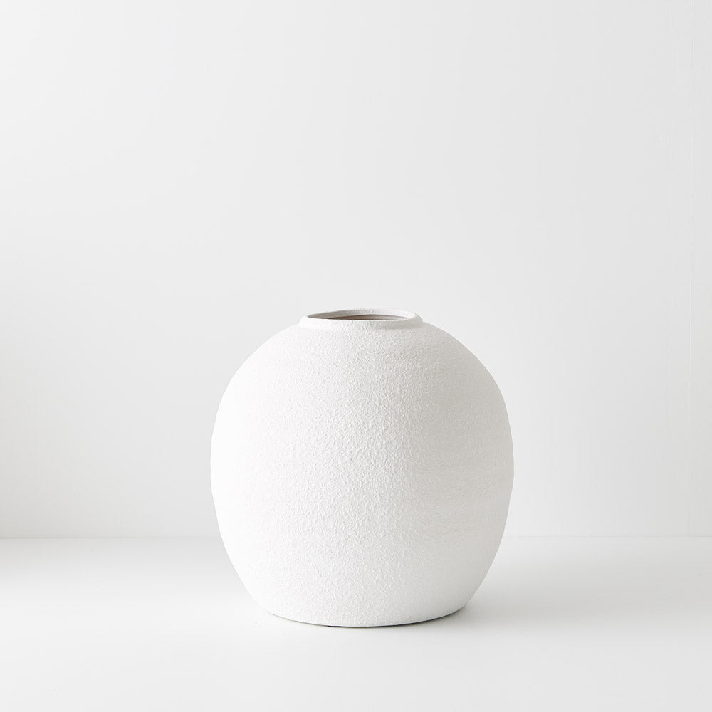 Textured White Vase